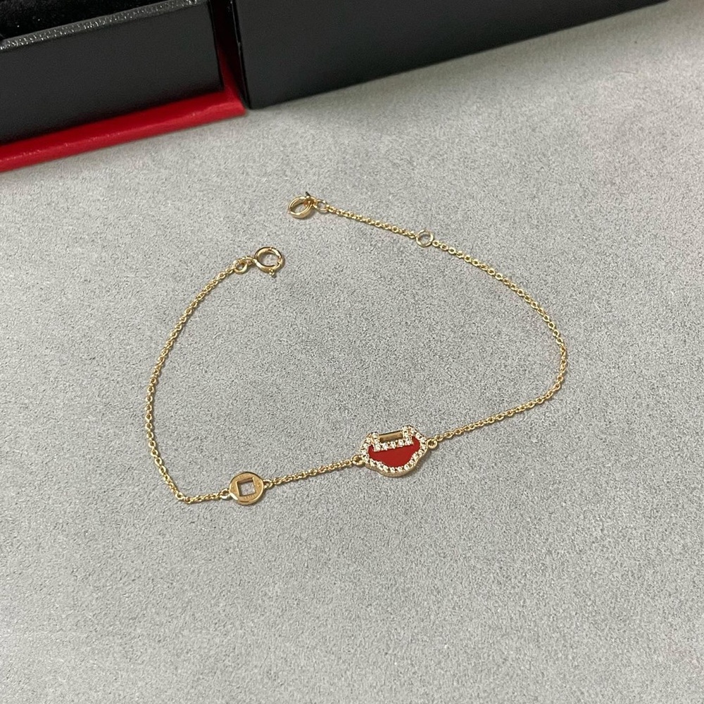 Chic Gold and Red Bracelet